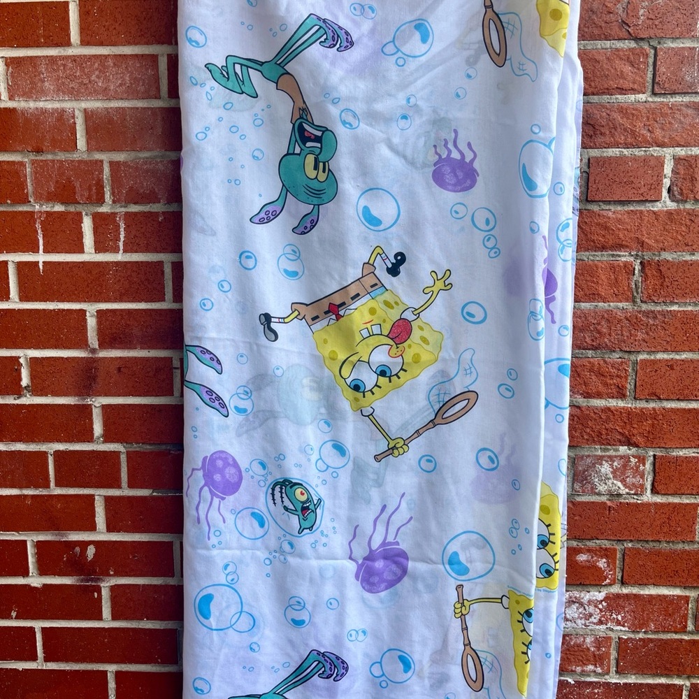 Vintage Spongebob Squarepants Curtain Panel - Kids Bedroom Decor